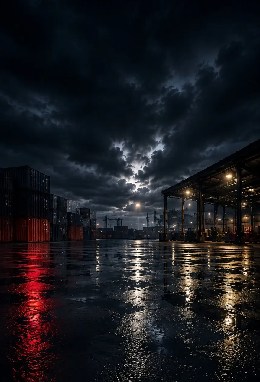 Port at night